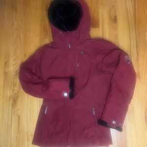 VTG Couloir Metropolis Resort Dark Red Hooded Insulated Winter Snow Jacket
